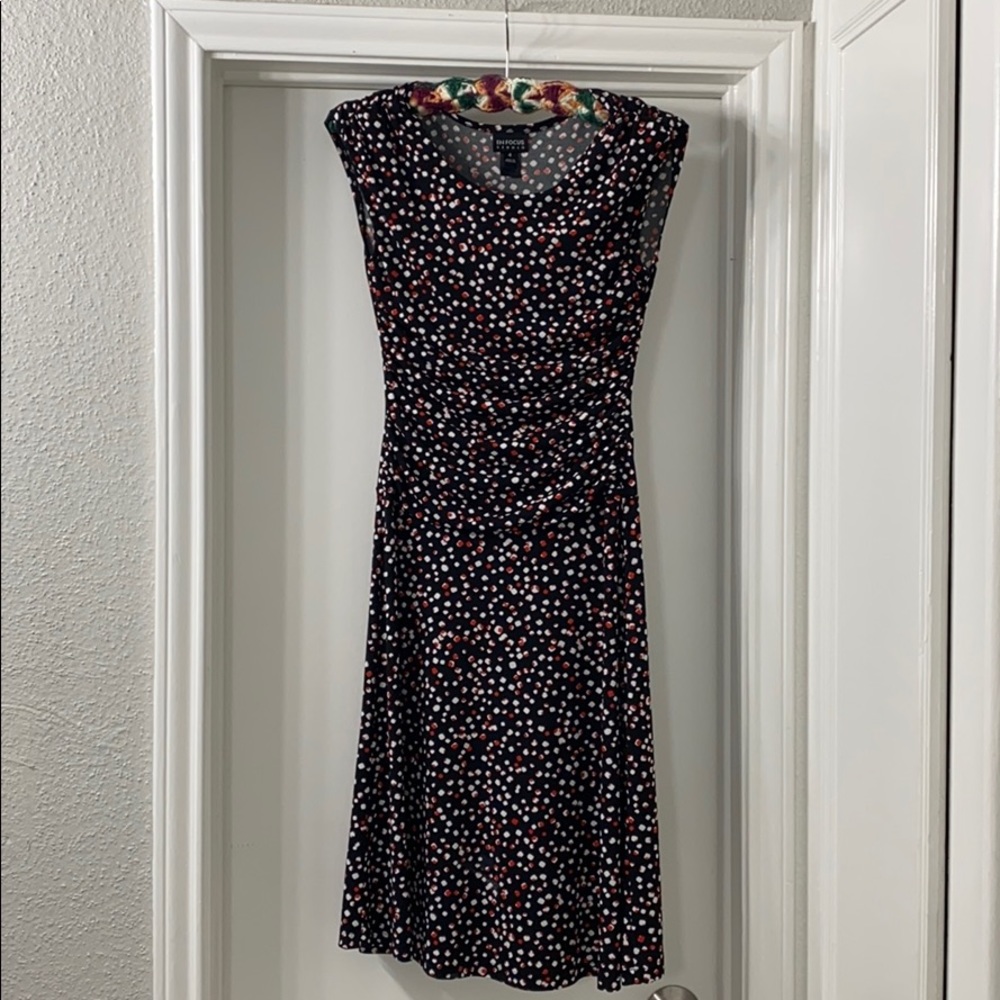 Knee length ruched A-line dress
